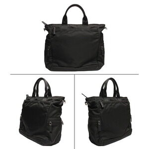 Prada pocket nylon Shoulder Black tote bag double